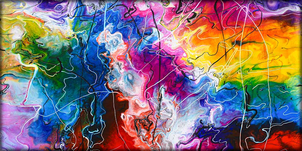 Digitalt design Colorize II af Michael Lønfeldt baseret på originalt maleri, redigeret med fokus på farve og detalje.