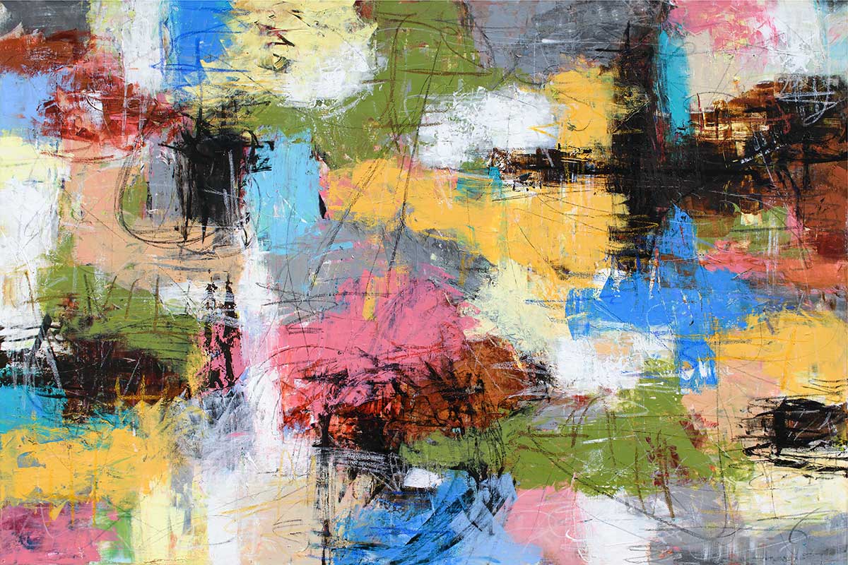 Abstrakt kunst i moderne hjem i skandinavisk stil Elan V